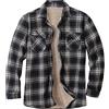 YAOTT Uomo Casual Lavoro Giacca da Camicia Calda in Pile Camicia di Flanella Foderata in Sherpa a Mania Lunga Abbottonatura Camicie in Flanella a Quadretti con Taschino Marina M