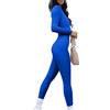 ORANDESIGNE Yoga Tute Donna Maglia a Coste Colletto Quadrato Sottile Sexy Tuta Elastica Manica Lunga Sport Allenamento Figura Aderente Tuta Intera
