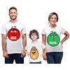 fashwork Tris t-Shirt Magliette Famiglia Coordinate - mr, Mrs & jr - Magliette Famiglia