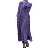 Minetom Autunno Invernale Maglione Vestito Maglieria Maniche Lunghe Maglione Maxi Abito Vestito Lungo Knit Pullover Tinta Unita Viola 38