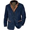 Generico Giacca da Uomo in Camoscio Elegante Bomber Giubbotto Vintage con Zip Intera Casual Stile Vintage Classico Giacca Safari da Uomo con Bottoni collo alto Giubbotto da Lavoro