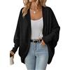 ticticlily Cardigan Donna Lungo Autunno Invernale Giacca in Maglie Elegante Casuale Oversized Giubbotto in Maglia a Maniche Lunghe Giacche Ampia Comoda Base Tinta Unita A Nero S