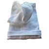 OM DOLCE CASA Accappatoio Nido D'Ape Unisex Con Cappuccio e Tasca 100% Puro Cotone Prodotto Italiano (Bianco, Medium)