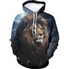 TiwBski Felpa con cappuccio con motivo leone da uomo novità stampa animale felpa con cappuccio pullover