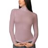 Intimidea - Maglia in Cashmere e Modal, T-Shirt Maniche Lunghe con Collo Dolcevita, Calda e Morbida, 212818 (Rosa, S/M)
