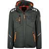 Geographical Norway Robin Men - Softshell Uomo Impermeabile Con Cappuccio - Abbigliamento Giacca Vento Tattica Outdoor - Escursionismo - Trekking Autunno Invernale Primavera (Grigio Scuro L)