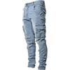 WinvOx Pantaloni da moto da uomo, jeans da lavoro slim fit con tasche ulti, pantaloni in denim da lavoro resistenti, jeans uomo, pantaloni elasticizzati da strada, pantaloni casual in denim, Blu, L