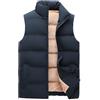 Oanviso Gilet in Senza Maniche da Uomo Casual Tinta Unita Capispalla Fodera di Peluche Ispessimento Antivento Veste Caldo Collo Alto Gilet Giacca Multi-Tasca Cardigan Softshell Vest F Blu XXL