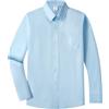 mintgreen Camicie in cotone per bambini con bottoni a maniche lunghe, tinta unita, 7-14 anni, Azzurro, 11-12 Anni