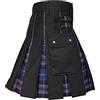 Caxndycing Uomini Colore Giuntura Scozzese Kilt Uomini Kilt Tradizionale Tartan Irlandese Gotico Gonna a Pieghe Tartan Kilt Individualità Vintage Tattico Cargo Kendo Kilt, M