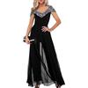 shownicer Tuta da Donna Manica Singola Stampa Tuta a Vita Alta Casual Elegante Tutine Lunghi Intere Pantaloni a Gamba Larga Jumpsuits Rompers Overalls J Nero XL