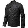 TONY BACKER Giubbotto da Uomo in pelle sintetica da moto Stile Vintage 5205 (IT, Testo, 3XL, Regular, Regular, Nero205)