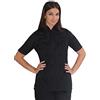 tessile astorino RICAMO 0 - Giacca Cuoca Donna - 100% Cotone - Manica Corta - Casacca Chef per Ristorante e Cucina - Nera e Viola - Made in Italy (XXL)