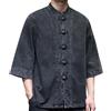 RUMAOZIA Giacca di jeans da uomo con bottoni tang Abito da sera cinese Cardigan Jeans Capispalla casual Camicie etniche Giacca a vento Hanfu Cappotto kimono giapponese