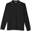 Coveri Maglia Polo da Uomo Manica Lunga 100% Puro Cotone Leggera M L XL XXL XXXL (M - Nero)