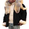 Generico Giubbotto Parka Inverno Uomo Termica Spessa Foderata in Lana Imbottita con Cappotto in Pelliccia Staccabile Cappotti con Tasche Maniche Lunghe Inverno Jacket Coat Regular Fit Giacca Soft Sportivo