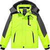 Wantdo Montagna Giacca Sci Bambino Impermeabile Giubbotto | 10000mm Impermeabile, Traspirante, Antivento, Fodera in pile, Cappuccio rimovibile, 3 Tasche con zip, Snowboard,Sci & Outdoor