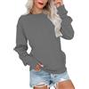PLOKNRD Donna Felpa con Tasche Leggera Senza Cappuccio Maglia Tempo Libero Sport Basic Casual Style(Grigio Chiaro,M)