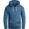 Grin&Bear Felpa con Cappuccio e Zip da Uomo Blu Petrolio M GEC603