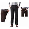 GAGFDA Pantaloni da uomo di mezza età e anziani, con elastico in vita in velluto a coste, pantaloni dritti elasticizzati (grigio scuro, 3XL (70-80 kg))