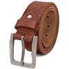 ROYALZ Cintura Uomo in robusta pelle di bufalo 4 mm, Cintura vintage per Jeans con fibbia ad ardiglione - Larghezza della cinghia 38 mm