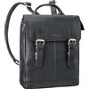 STILORD 'Nala' Zainetto Donna Piccolo in Pelle Vera - Pratico Zaino Vintage Autentico Morbido Adatto ai Tablet da 13,3 Pollici, Colore: Alfa - Nero