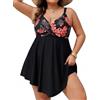 Hanna Nikole Costumi da Bagno a Un Pezzo per Donna, Plus Size, Costume da Bagno Push-Up, Controllo dell'Addome, Costumi da Mare, Monokini Incrociati, Costume da Bagno con Gonna, Costumi da Bagno a