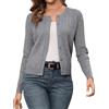 Enjyam Cardigan Elegante in Maglia a Trecce Maniche Lunghe, Chiusura a Bottoni, Girocollo, per Primavera Estate Autunno-Grigio/M