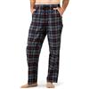 LAPASA Pantaloni Pigiama Micropile e 100% Flanella di Cotone Uomo M39/M128 - Abbigliamento da Notte Pantaloni Tuta Lunghi Casa Relax Elasticizzati Scozzesi Quadri S Blu