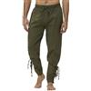 ORANDESIGNE Pantaloni Tinta Unita Eleganti Uomo Medievale Rinascimentale Vichingo Pirata Pantaloni Costume Cosplay Pantaloni Larghi Cavaliere Contadino Naufraghi Costume Pantaloni A Verde M