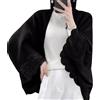 LIUYUYOUGO Poncho Donna,Scialli E Stole In Pashmina Di Lana Per Donna Cardigan Con Poncho Lavorato A Maglia Maglione Elegante Sciarpa In Morbido Cashmere Con Maniche Maglione Da Donna Cappotto Nero