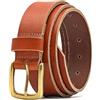 Ashford Ridge Cintura da uomo in pelle piena da 34 mm con fibbia color ottone - Abbronzatura 5XL
