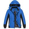 MoFiz Giacca da Sci Bambini Invernale Cappotto in Pile Caldo da Neve Impermeabile Antivento Giacche Ragazzi con Cappuccio Rimovibile Mimetico Blu sc./Nero S(8-9 anni)