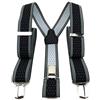 TigerTie - Bretelle unisex a Y con 3 clip molto robuste, a pois, lavorazione di alta qualità, larghezza 35 mm nero, antracite, oro, argento. Taglia unica