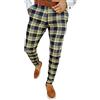Onsoyours Pantaloni a Quadri da Uomo Pantaloni Casual Estivi alla Moda Pantaloni Uomo Pantaloni da Jogging Slim Fit con Tasche Pantaloni Eleganti C Giallo L