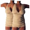 BODYPERFECT Set 2 Pezzi Canotta Spalla Larga Donna Salute Incrocio Seno Intimo Lana Vergine al 50% Camiciola Magliette Intime Made in Italy (XXL)