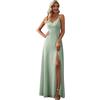 Ever-Pretty Vestito da Damigella Donna Elegante Tracolla Regolabile Senza Schienale con Spacco Chiffon Abito da Damigella ES0128B