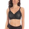 Selene, Reggiseno Donna Modellante, Senza Ferretto e Imbottitura, con Fascia Alta Comfort e Coppe Decorate, Collezione Betty, Colore Nero, Taglia 3C