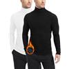 Dalavch Confezione da 2 magliette termiche casual slim fit basic da uomo foderate in pile lavorato a maglia dolcevita, Confezione da 2: bianco e nero, L