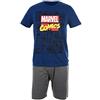 Marvel Avengers Uomo Pigiama Corto (Blu Navy,S)