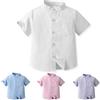 Yanmucy Ragazzi Bambino Manica Corta Camicia Top Colletto in Piedi Camicia Button Down per Bambini Camicie estive per Bambini Piccoli e Grandi per 2-8 Anni