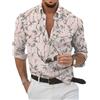 Oanviso Camicie Casual da Uomo Manica Lunga Camicia Hawaiana con Bottoni Funky Stampa Floreale Camicia Elegante Estiva Blouse Moda Camicie per Mare Spiaggia Vacanza A 13 M