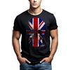 MAKAYA Maglietta Teschio Uomo - T-Shirt Bandiera Union Jack Inghilterra Gran Bretagna Nera XXXXL