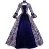 KHIRVWL Abito Medievale da Donna Abito Gotico retrò Abito da Palazzo Abito Victoria con Fiocco Collo Quadrato Abito Maniche Lunghe Abito da Sera per Festa di Carnevale di Halloween Vestiti Cerimonia