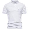 Generic Polo da uomo con colletto alla coreana, a maniche corte, casual, tinta unita, tinta unita, abbigliamento da lavoro quotidiano, bianco, S
