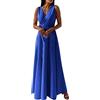 MJGkhiy Vestiti Donna Eleganti da Cerimonia Estivo Sbuffo Plissettata Vestito Abito con Spacco da Spiaggia Infinity Dress Lungo Seta Banchetto Maxi Abito in Raso Vestito da Cocktail Donna Curvy