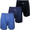 Kacouni 3 Paia Boxer Larghi Uomo 100% Cotone Maglieria Morbido Confortevole Traspirante Boxer a Pantaloncino (XL, Nero + Blu Scuro + Blu)