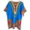 KIRAN FASHION Nuovo 100% cotone unisex Dashiki Africa stampa tribale festival caftani camicetta estate top, Blu, One Size Plus