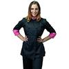 tessile astorino RICAMO 0 - Giacca Cuoca Donna - Nera e Fuxia - 100% Cotone - Casacca Chef per Ristorante e Cucina - Made in Italy (S)