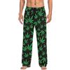 PAQGSREM Pantaloni pigiama da uomo super morbidi pantaloni da salotto con tasche, Foglia di marijuana di cannabis, L